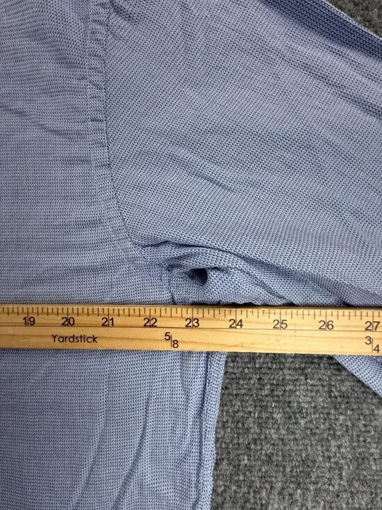 Armani Collezioni Modern Check Large Blue Mens Button Up Shirt Italian Spread - Picture 6 of 15